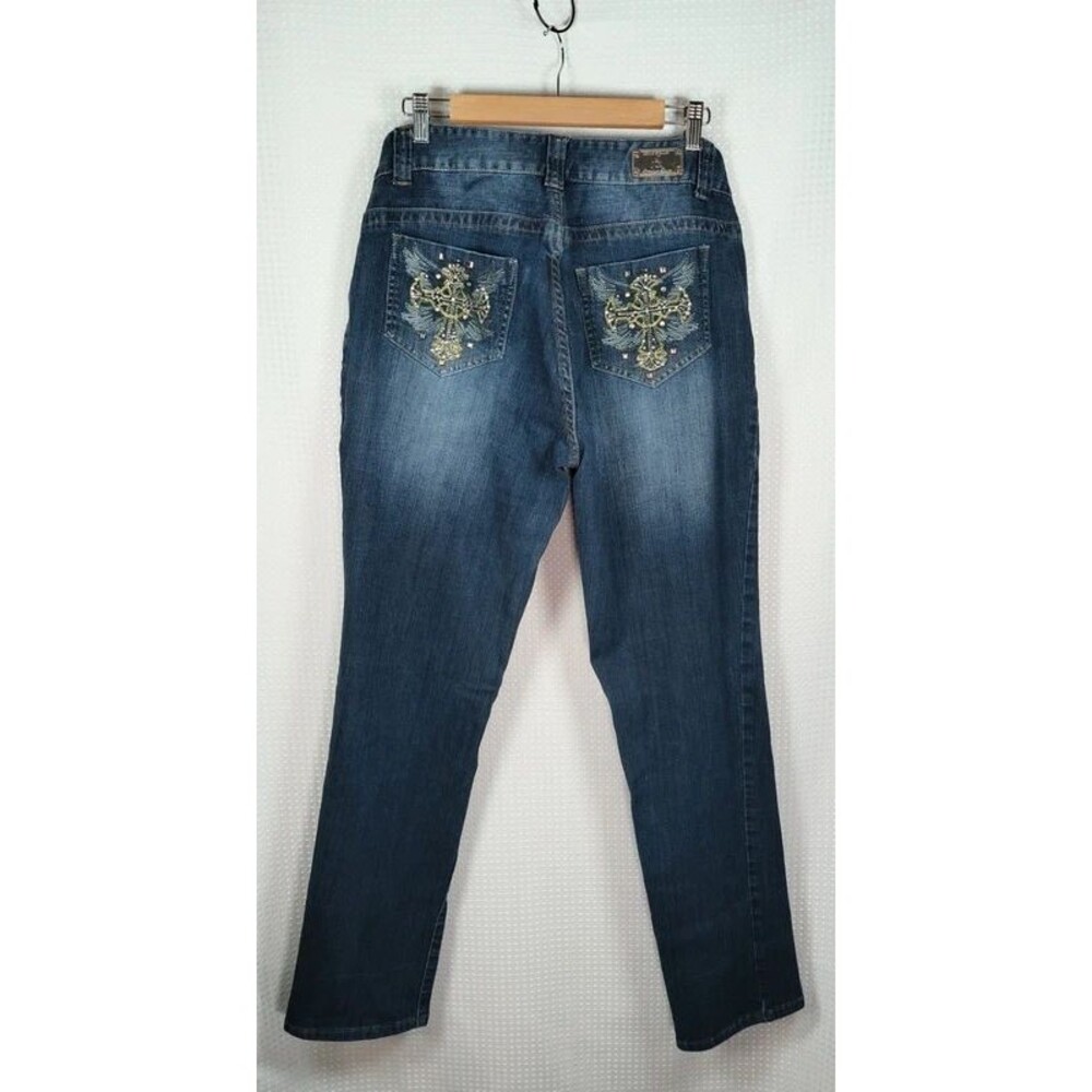 Ashley Stewart Straight Leg Embellished Back Pocket Jeans Women's Size 14W